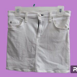 Rag & Bone style w1b05o545bwh jean denim skirt with pockets in bright white 27